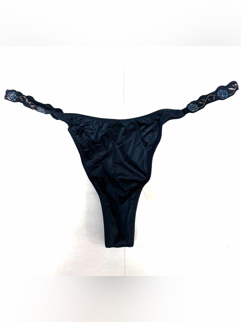 Black Women's Embellished Side-String Thong  Panty